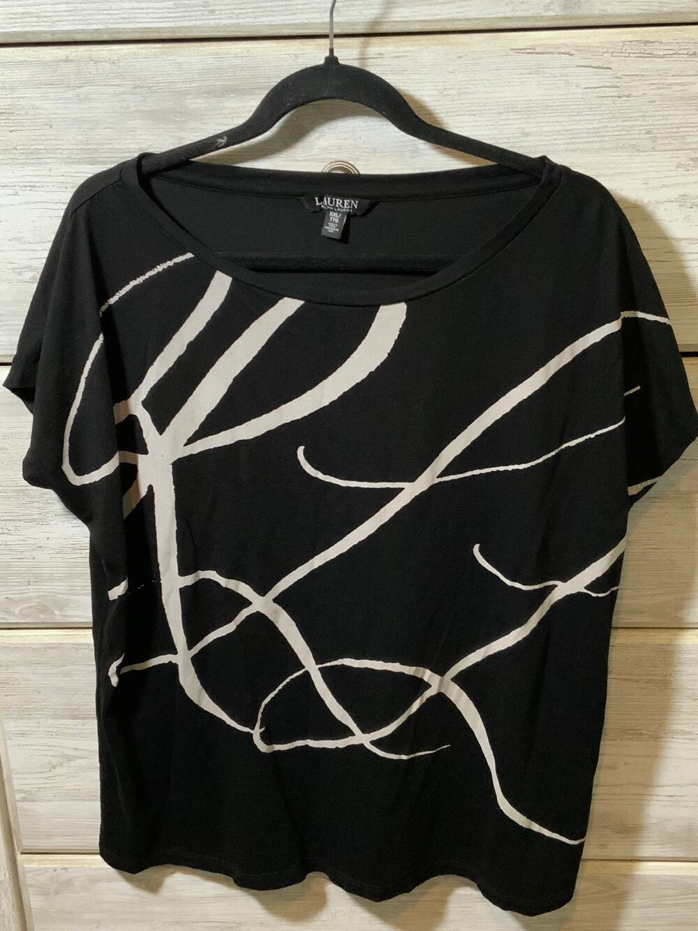 Lauren Ralph Lauren Black Label Boat Neck Shirt Bundle 2PK XXL Black White